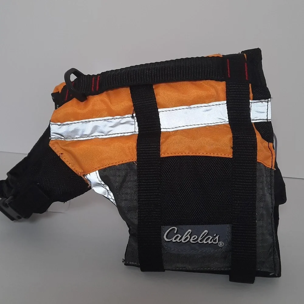 Cabelas Dog Life Jacket, Yellow and Black
